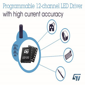 ST, 12채널 LED 드라이버 LED1202 출시